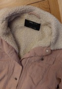Sinsay kurtka damska różowa gruby sztruks futerko r.38
