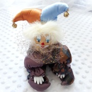 Laleczka lalka porcelanowa PIERROT pajac 23cm