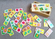 Domino drewniane gra dla dzieci