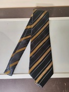 Czarny krawat w żółte paski Bardelli (13)