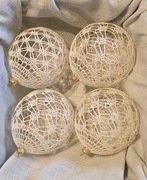 Bombki na szydełku 12 cm, kremowe, 10 zł sztuka, zestaw 4 sztuk.