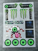 Monster energy naklejki, zestaw XXL na motocykl, samochód, quada, kask