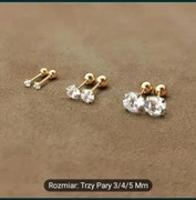 Trzy pary kolczyków ze stali nierdzewnej