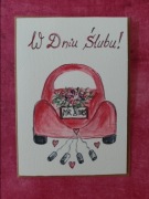 Kartki ręcznie malowane ślubne 