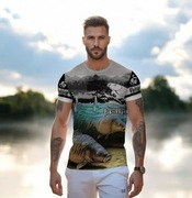 Koszulka t-shirt dla wędkarza motyw carp fishing ryby karp L/XL na prezent