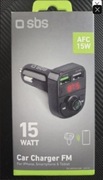 Transmiter FM SBS z ładowarką samochodową 15W