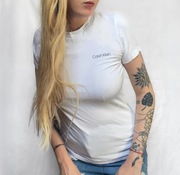Biała koszulka Calvin Klein t-shirt podkoszulek S logo