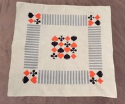 Lniany obrus do gry w karty brydża pokera sukno mata planszówki len vintage