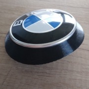 Emblemat BMW E71 E72 X6 - ZESTAW PRZÓD/TYŁ 82mm+82mm+adapter bia/nieb