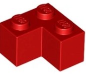 LEGO BRICK CORNER 1X2X2 RED 235721/2357
