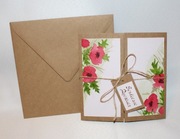 Kartka ręcznie malowana urodziny imieniny ślub kwiaty polne czerwone maki