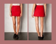 Czerwona spódniczka Pull&Bear – modny fason, nowa, rozmiar S