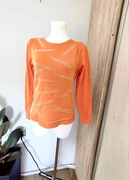 Sweter damski pomarańczowy kaszmir wełna błyszczący S/M/L Nowy