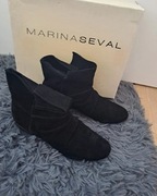 Botki czarne skórzane 