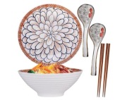 Zestaw 2 Misek Do Ramenu Ramen Bowl 1100ml + łyżeczki + patyczki
