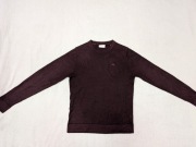 Wiśniowy elegancki wełniany sweter Lindbergh XL wełna merino