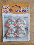 4 gumki do ścierania * SOWY * NOWE