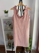 Lniana sukienka w paski cottagecore vintage 55% linen