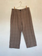 Brązowe eleganckie spodnie w kratkę plus size Primark 48 4xl krótsze