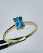 Pierścionek Złoto 585 Naturalny Topaz r15