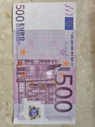 Banknot 500 euro dowolny numer 12 szt, cena za sztukę 