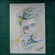 Portret Nikola Tesli nr 4 -akwarela 