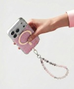 Biżuteryjna smycz do telefonu – Jaspis "Kwiat Wiśni", Mattè Prism handmade