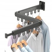 Rozkładany wieszak na ubrania, drążek ścienny, 18 haczyków