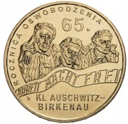 Moneta 2zł 65 rocznica oswobodzenia KL Auschwitz-Birkenau