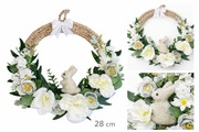 Wianek Wielkanocny Handmade 28 cm Juta Zajączek Rustykalny Boho
