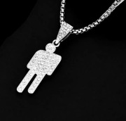 Iced Out krystaliczny wisiorek naszyjnik Billie Eilish / Blohsh