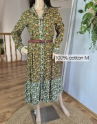 Bawełniana sukienka koszulowa midi Regatta w kwiaty z długim rękawem M