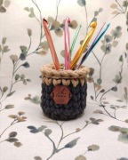 Mini koszyk, kosz ze sznurka HANDMADE - szaro-beżowy