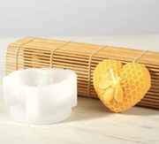 SERCE PSZCZOŁA Plaster Miodu forma silikonowa 8.5*4.3 do Świec Mydła Gipsu 