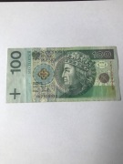 Banknot 100 zł seria zastępcza 1994 YK stan obiegowy