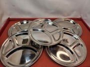 zestaw 6 talerzy thali stal nierdzewna 28 cm tace dzielone nowe