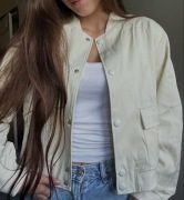 Kurtka Bomberka Damska Beżowa