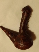 Bałkańska manierka ze skóry w kształcie fajki – pamiątka wojskowa