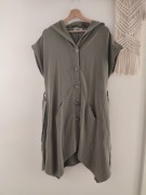 Nowa bez metki Unisono sukienka/kardigan khaki z kapturem rozm M/38/10
