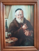 obrazek Żyda - Żyd liczący pieniądze - Na Szczęście i Dobrobyt 15cm x 20 cm