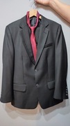 Garnitur męski młodzieżowy czarny, rozmiar S, trzyczęściowy