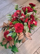 Wiązanka na grób bordowa gerbera+hibiskus
