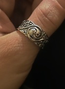 Regulowany pierścień obrączka w srebrnym kolorze punk rock metal sygnet emo