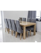 Stół dębowy Nawara i krzesła 8 Wysokie