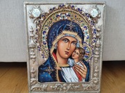 PIĘKNA IKONA Z WIZERUNKIEM MATKI BOSKIEJ MIŁUJĄCEJ, POLECAM