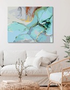 Malowanie po numerach Zuty marmur niebieski Turkusowa abstrakcja 