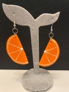Kolczyki ręcznie robione z masy Fimo pomarańcze