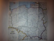MAPA POLSKI - NATIONAL GEOGRAPHIC - mapa ścienna - turystyczna - plakat