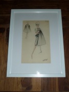 PORTRET KOBIETA -OBRAZ RYSUNEK- PIN-UP GIRL - J.P. Bozzet - USA 1950 (Dior)