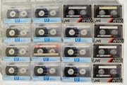 Kasety magnetofonowe Sony EF, HF, oraz JVC - zestaw 19 sztuk.